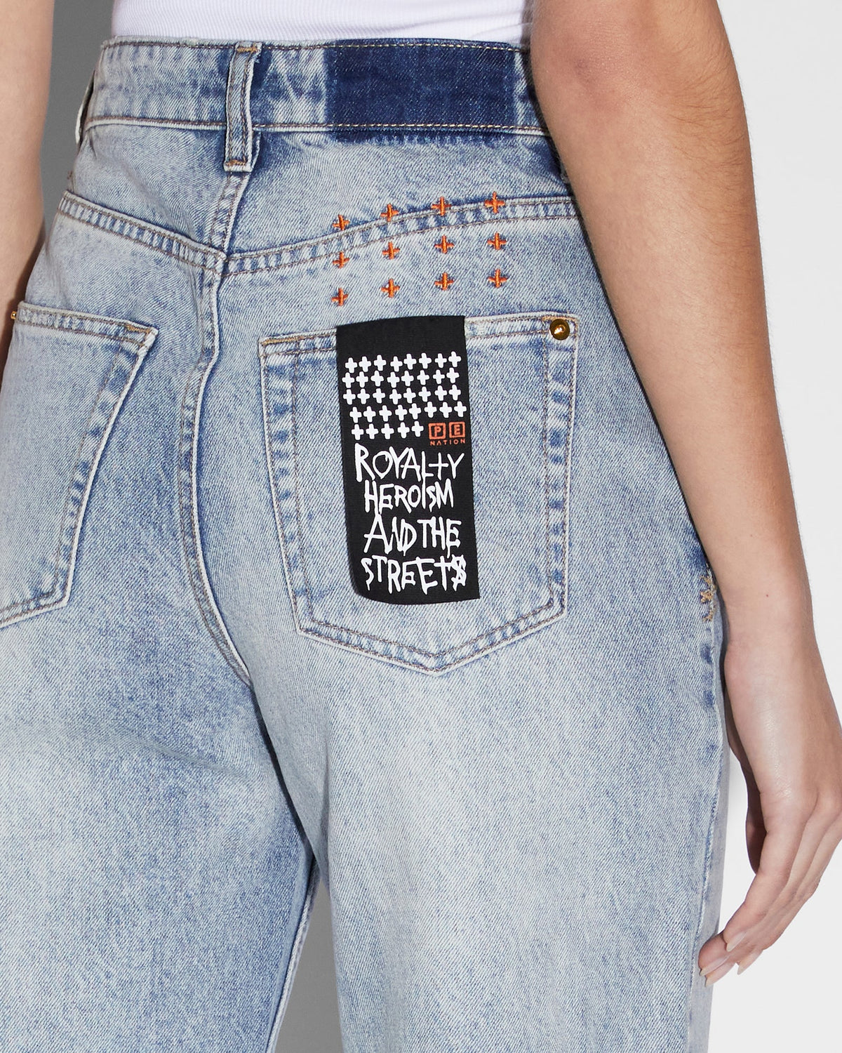Womens Ksubi X P.e Nation Playback Zipped N Ripped Straight Denim Jeans - Denim