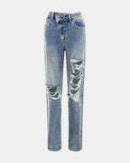 Womens Relax Jean Overkast Trashed Relaxed Denim Jeans - Denim