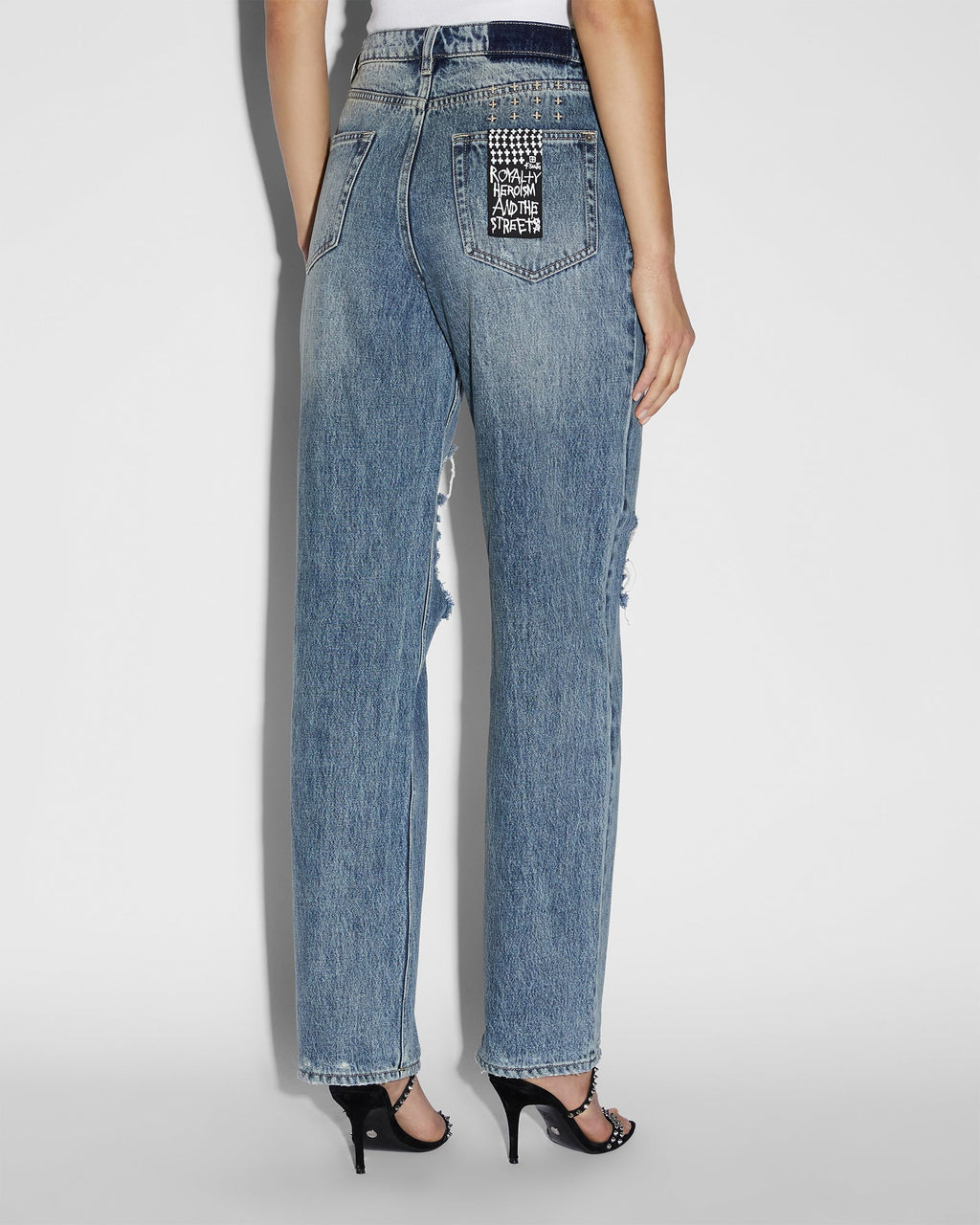 Womens Relax Jean Overkast Trashed Relaxed Denim Jeans - Denim