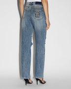 Womens Relax Jean Overkast Trashed Relaxed Denim Jeans - Denim