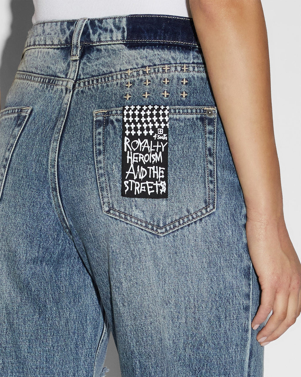 Womens Relax Jean Overkast Trashed Relaxed Denim Jeans - Denim