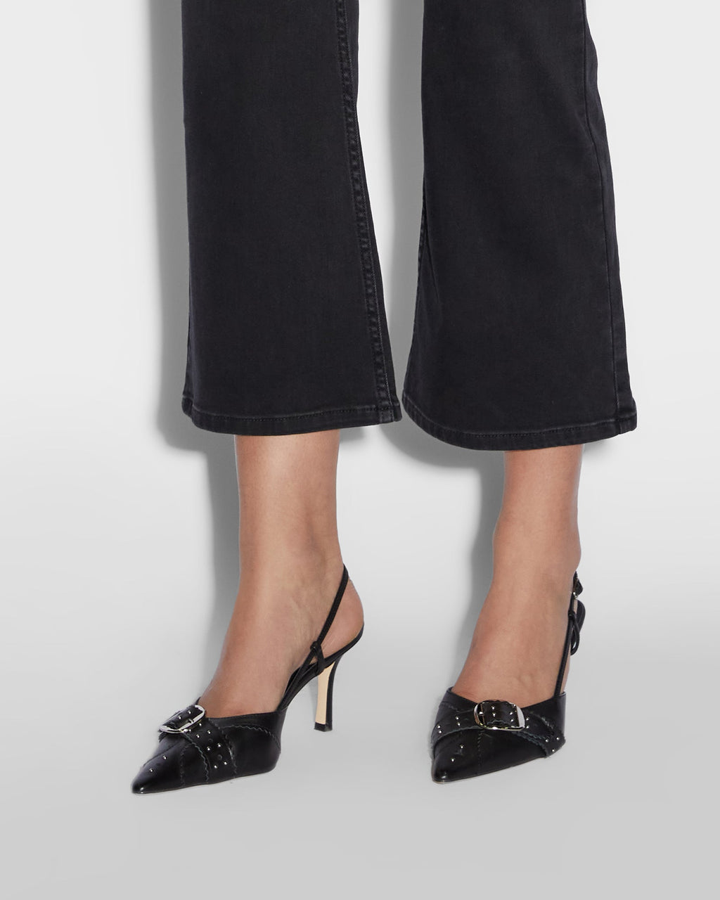 Womens Soho Crop Stealth Flare Denim Jeans - Black