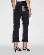 Womens Soho Crop Stealth Flare Denim Jeans - Black