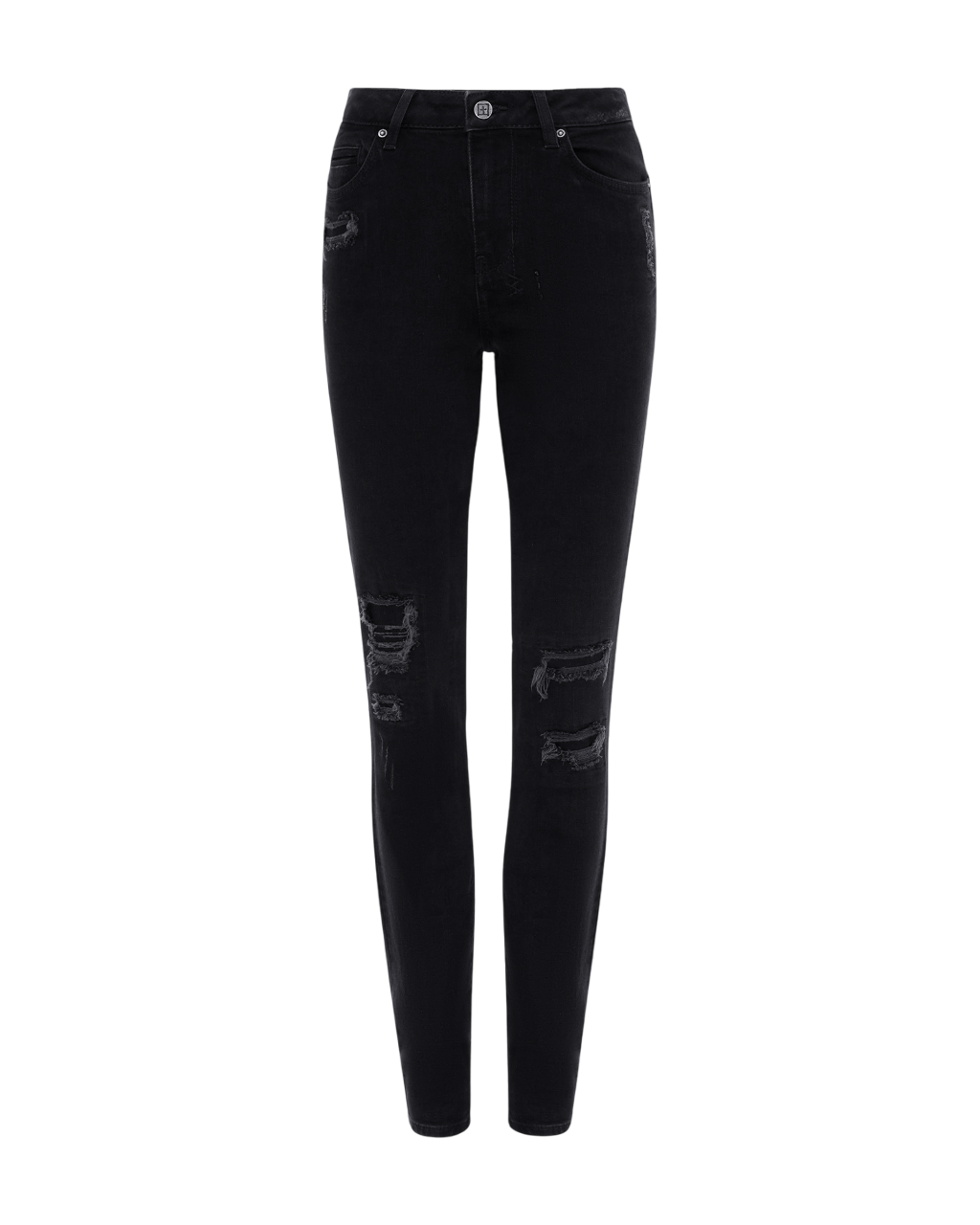Womens Spray On Xtra Boneyard Black Skinny Denim Jeans - Black