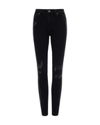 Womens Spray On Xtra Boneyard Black Skinny Denim Jeans - Black