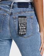 Womens Spray On Exposed Haven Skinny Denim Jeans - Denim