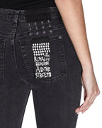Womens Spray On Hell Cat Ripped Skinny Denim Jeans - Black
