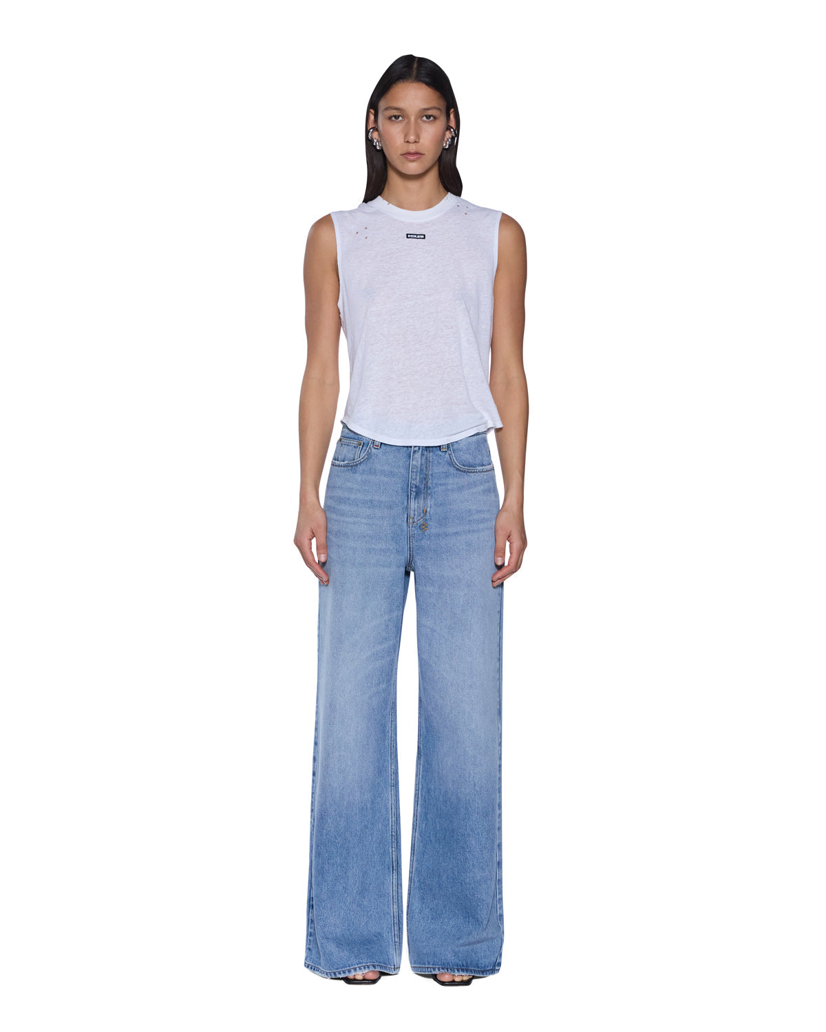 Womens Strider Horizon Wide Denim Jeans - Denim
