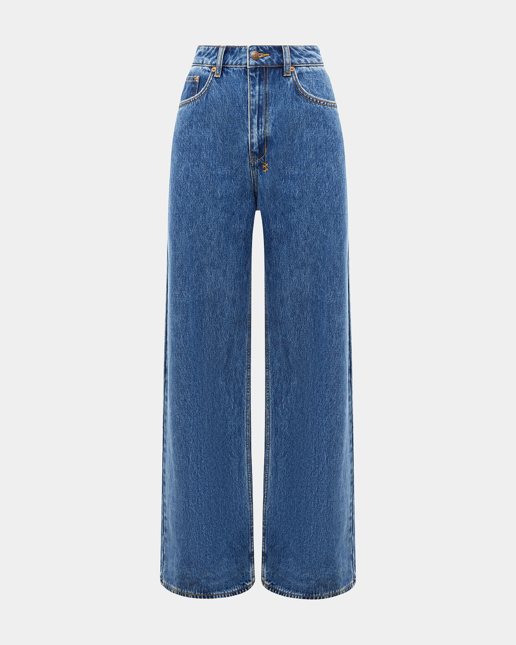 Womens Strider Moody Wide Denim Jeans - Denim