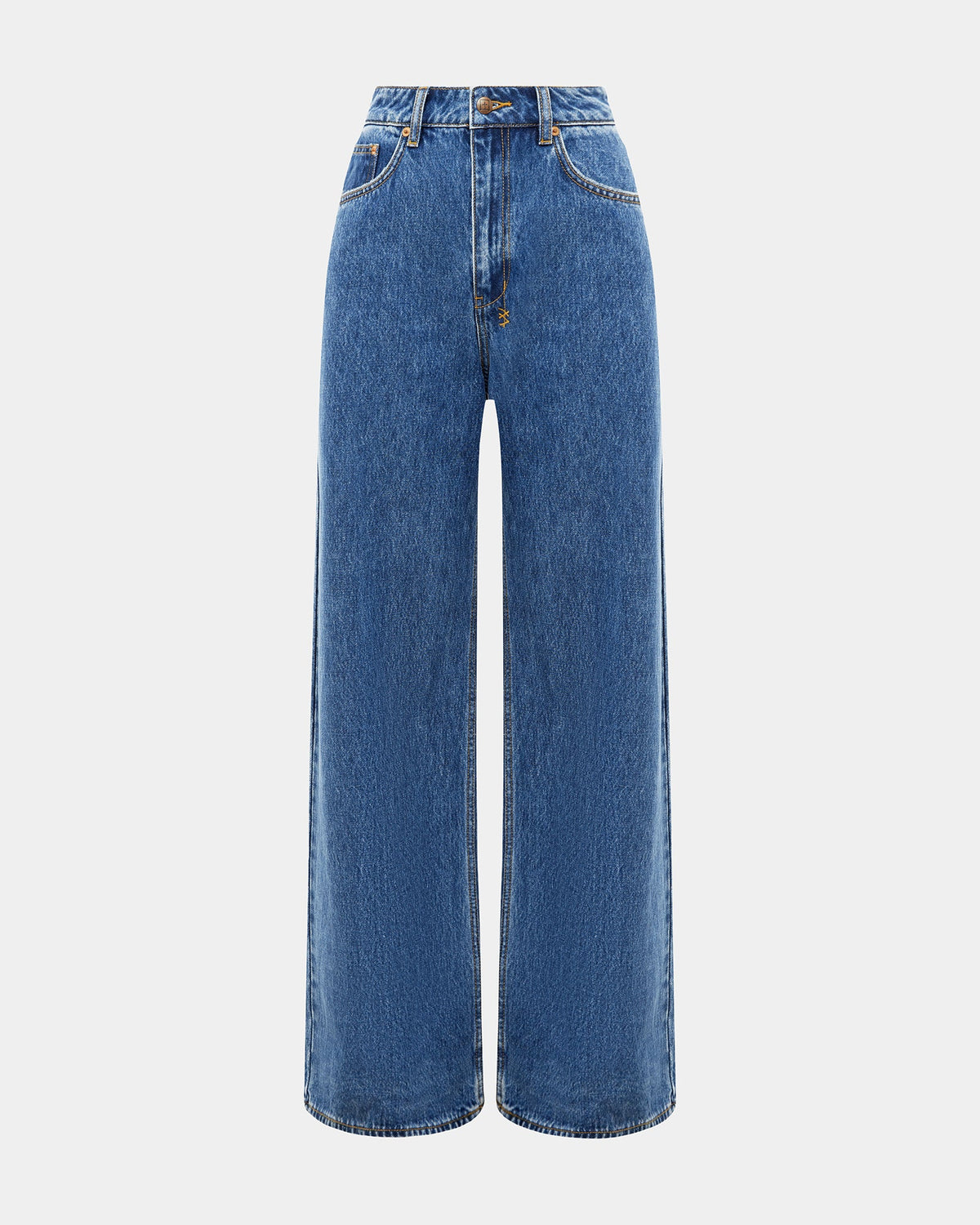 Womens Strider Moody Wide Denim Jeans - Denim