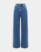 Womens Strider Moody Wide Denim Jeans - Denim