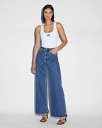 Womens Strider Moody Wide Denim Jeans - Denim