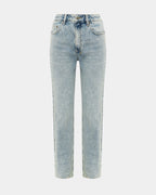 Womens Straight Up Worn Slim Straight Denim Jeans - Denim