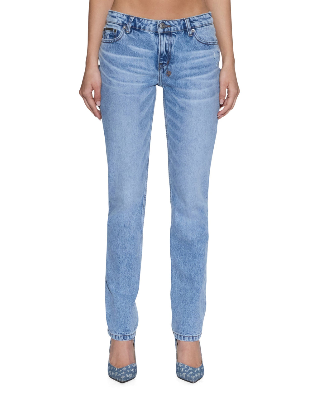 Womens The Moss Jean Mercer Blue Skinny Denim Jeans - Denim