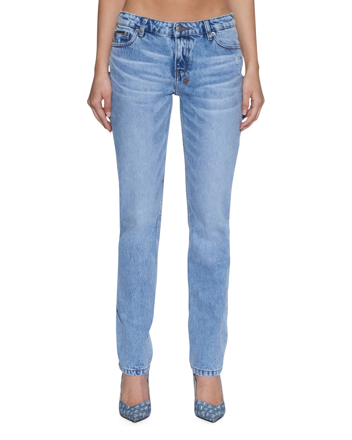 Womens The Moss Jean Mercer Blue Skinny Denim Jeans - Denim