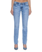 Womens The Moss Jean Mercer Blue Skinny Denim Jeans - Denim