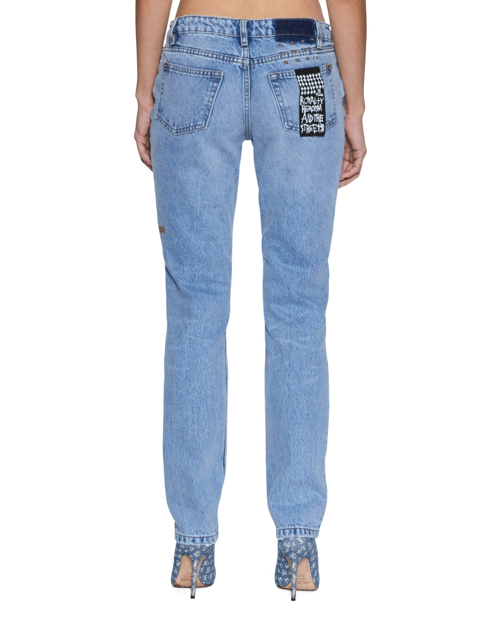 Womens The Moss Jean Mercer Blue Skinny Denim Jeans - Denim