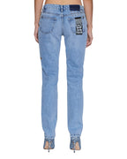 Womens The Moss Jean Mercer Blue Skinny Denim Jeans - Denim