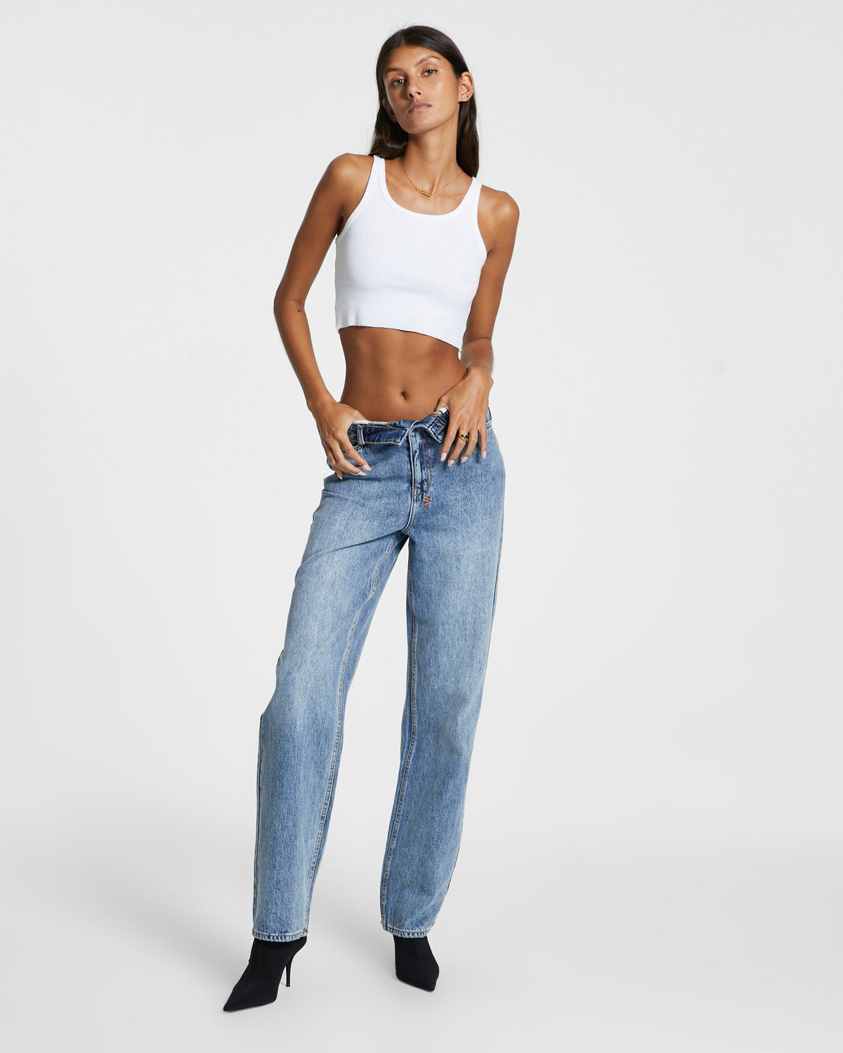Womens Undone Playback Haven Straight Denim Jeans - Denim