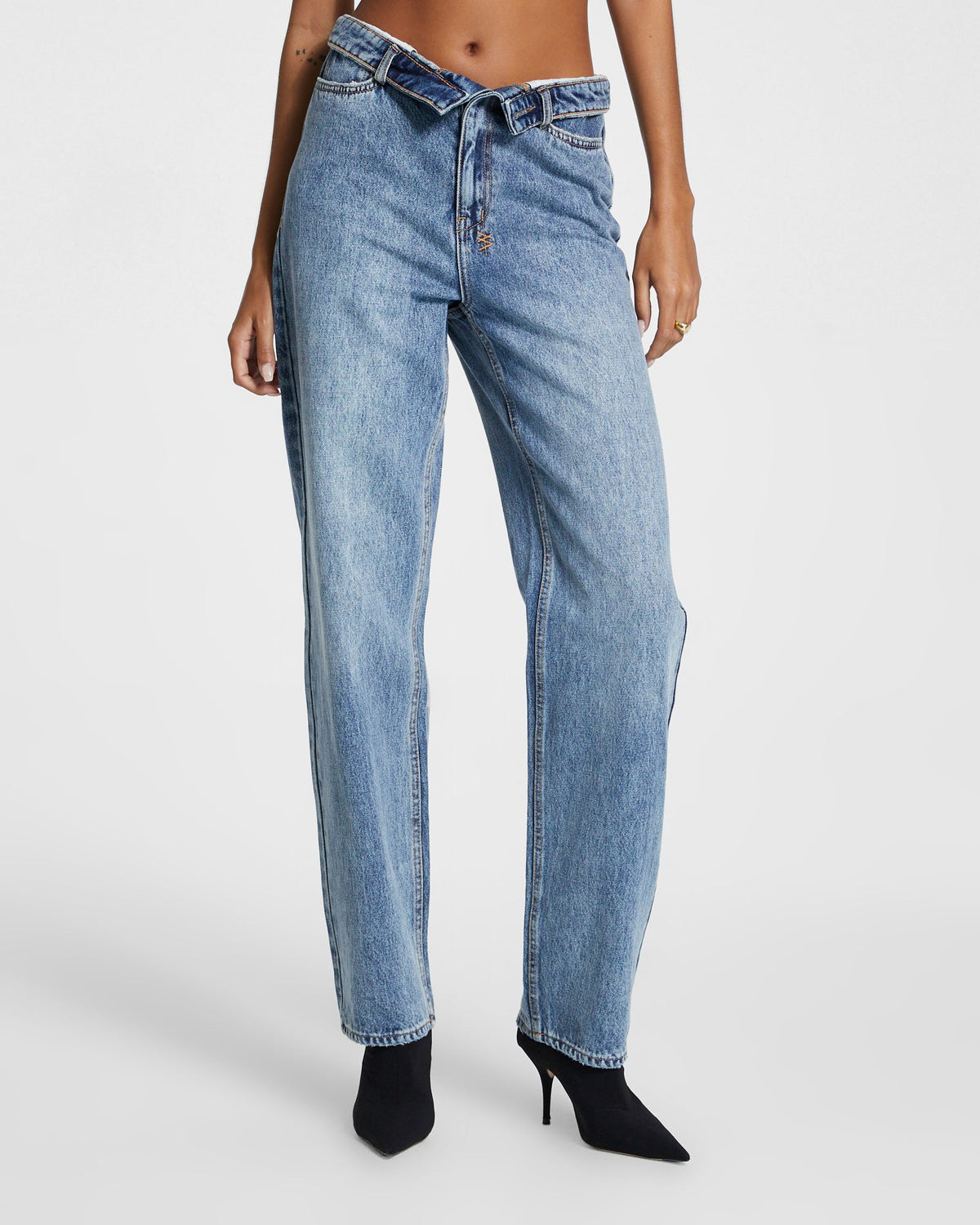 Womens Undone Playback Haven Straight Denim Jeans - Denim