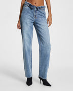 Womens Undone Playback Haven Straight Denim Jeans - Denim