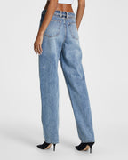 Womens Undone Playback Haven Straight Denim Jeans - Denim