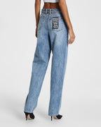 Womens Undone Playback Haven Straight Denim Jeans - Denim