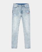 Mens Van Winkle Skribed Blu Skinny Denim Jeans - Denim
