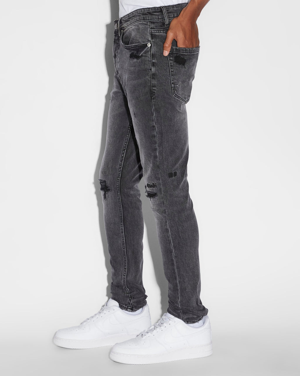 Mens Van Winkle Skribed Skinny Denim Jeans - Black