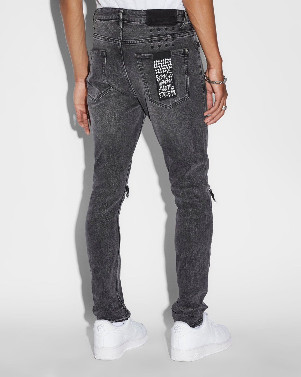 Mens Van Winkle Skribed Skinny Denim Jeans - Black