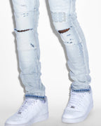 Mens Van Winkle 2 Tone Skinny Denim Jeans - Denim
