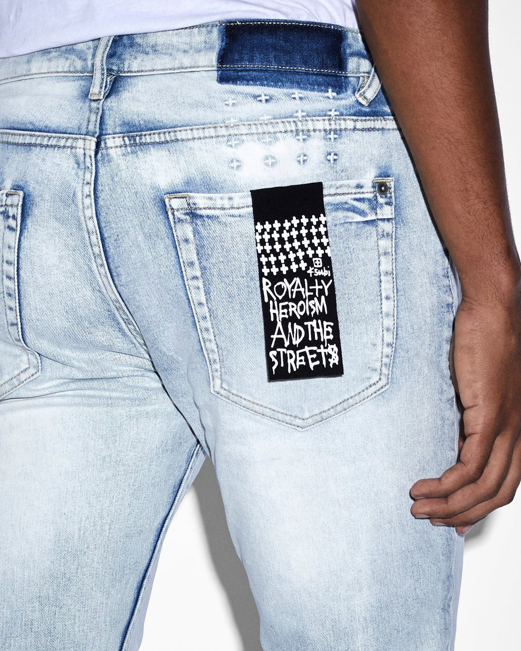 Mens Van Winkle 2 Tone Skinny Denim Jeans - Denim