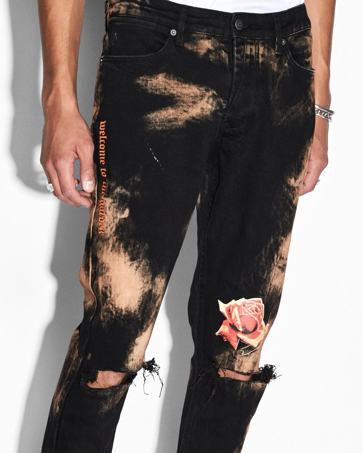 Mens Van Winkle Hellfire Skinny Denim Jeans - Black