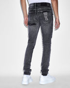 Mens Van Winkle Mash Up Skinny Denim Jeans - Black