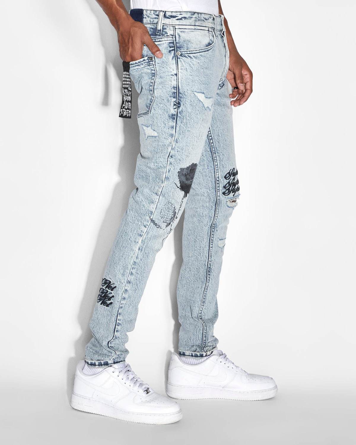 Mens Van Winkle Pixel Oktane Skinny Denim Jeans - Denim