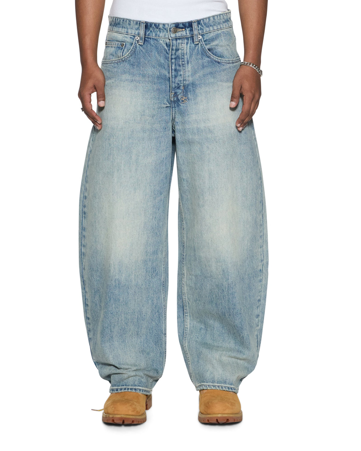 Mens Vorteks Astral Sott Barrel Leg Denim Jeans - Denim