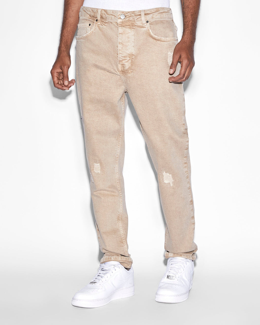 Mens Wolfgang Earth Tones Tapered Denim Jeans - Brown