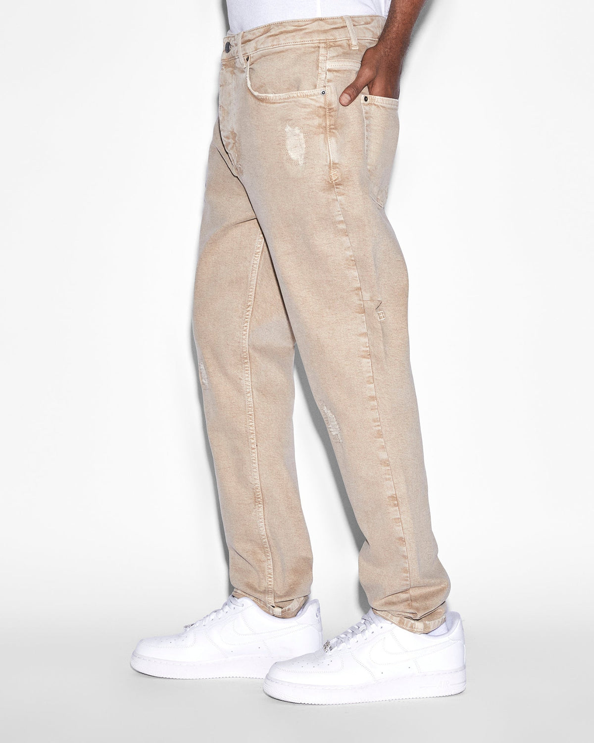 Mens Wolfgang Earth Tones Tapered Denim Jeans - Brown