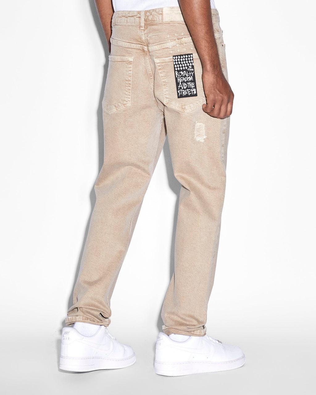 Mens Wolfgang Earth Tones Tapered Denim Jeans - Brown