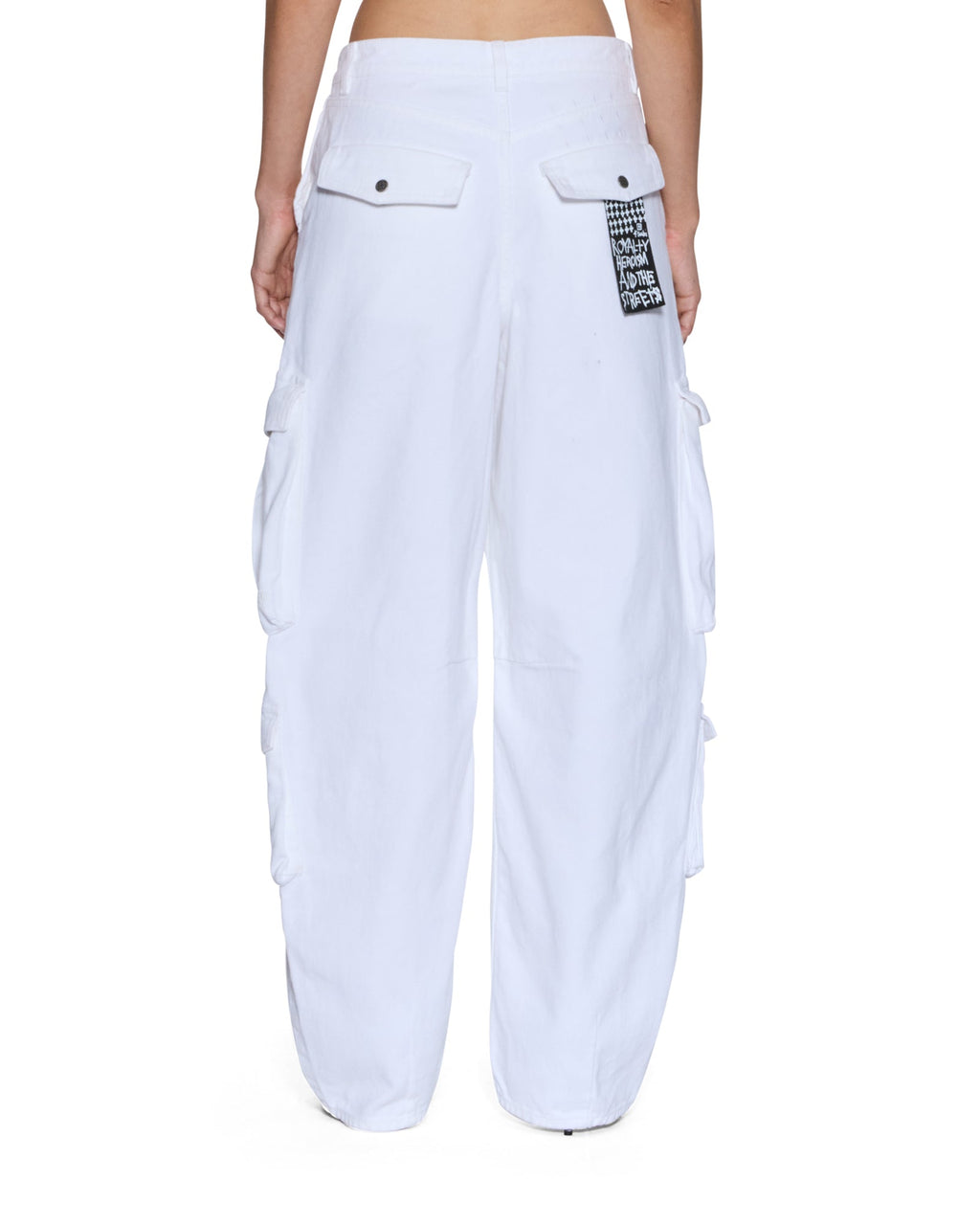 Womens Barrel Jean Cargo Fresh Barrel Leg Denim Jeans - White