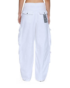 Womens Barrel Jean Cargo Fresh Barrel Leg Denim Jeans - White