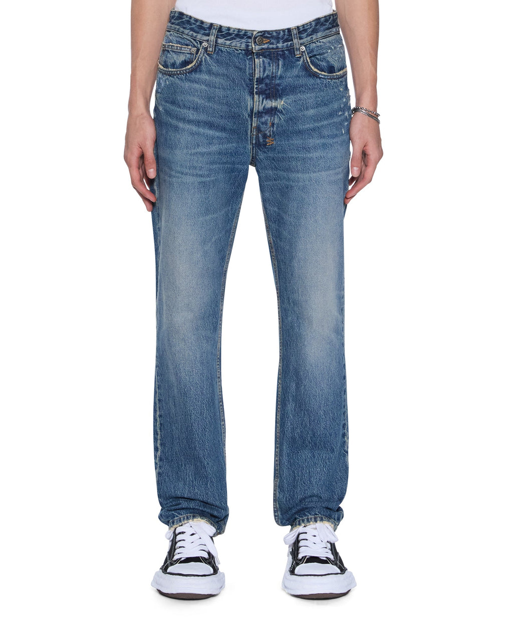 Mens Hazlow Relik Straight Denim Jeans - Denim
