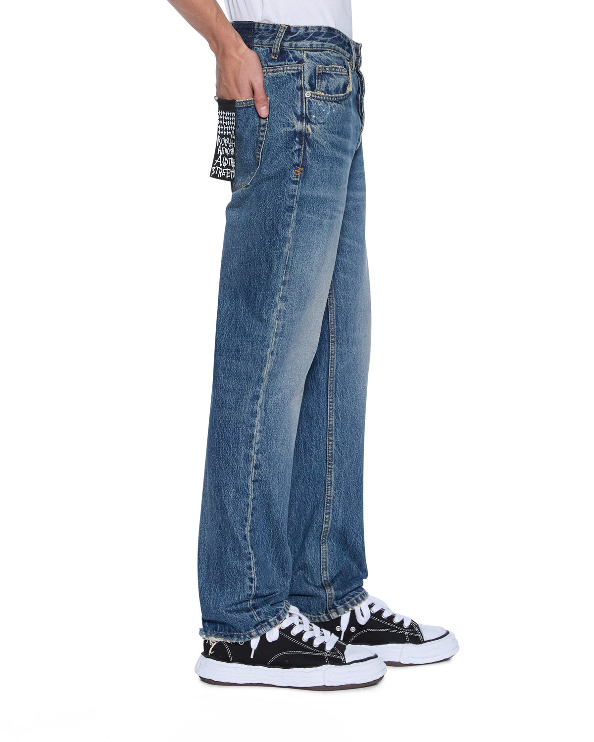 Mens Hazlow Relik Straight Denim Jeans - Denim
