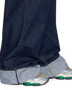 Womens Ksuper Cuffed Mystic Rinse Baggy Denim Jeans - Denim