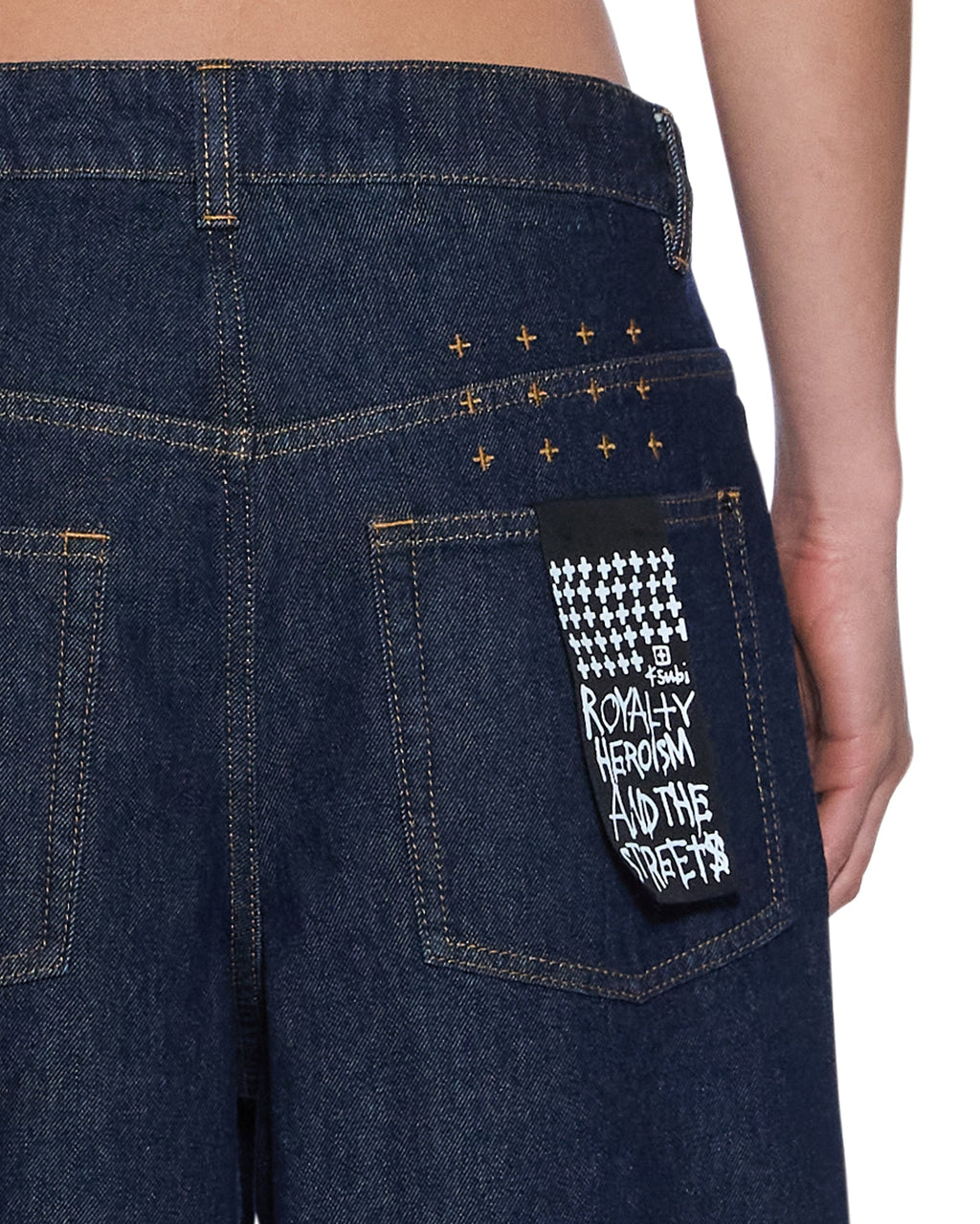 Womens Ksuper Cuffed Mystic Rinse Baggy Denim Jeans - Denim