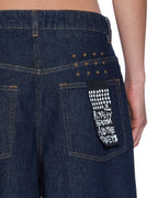 Womens Ksuper Cuffed Mystic Rinse Baggy Denim Jeans - Denim