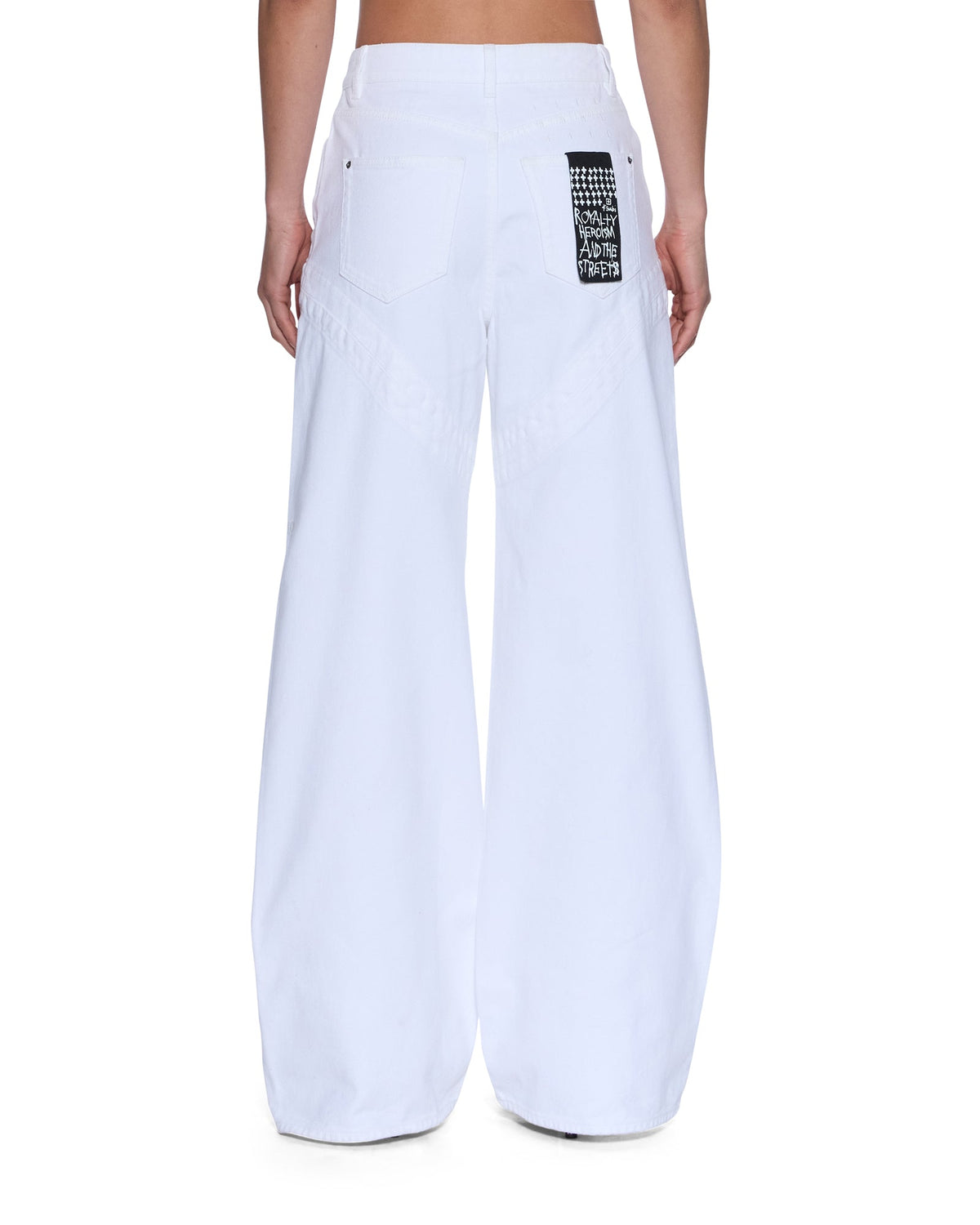Womens Strider Saddle Fresh Wide Denim Jeans - White