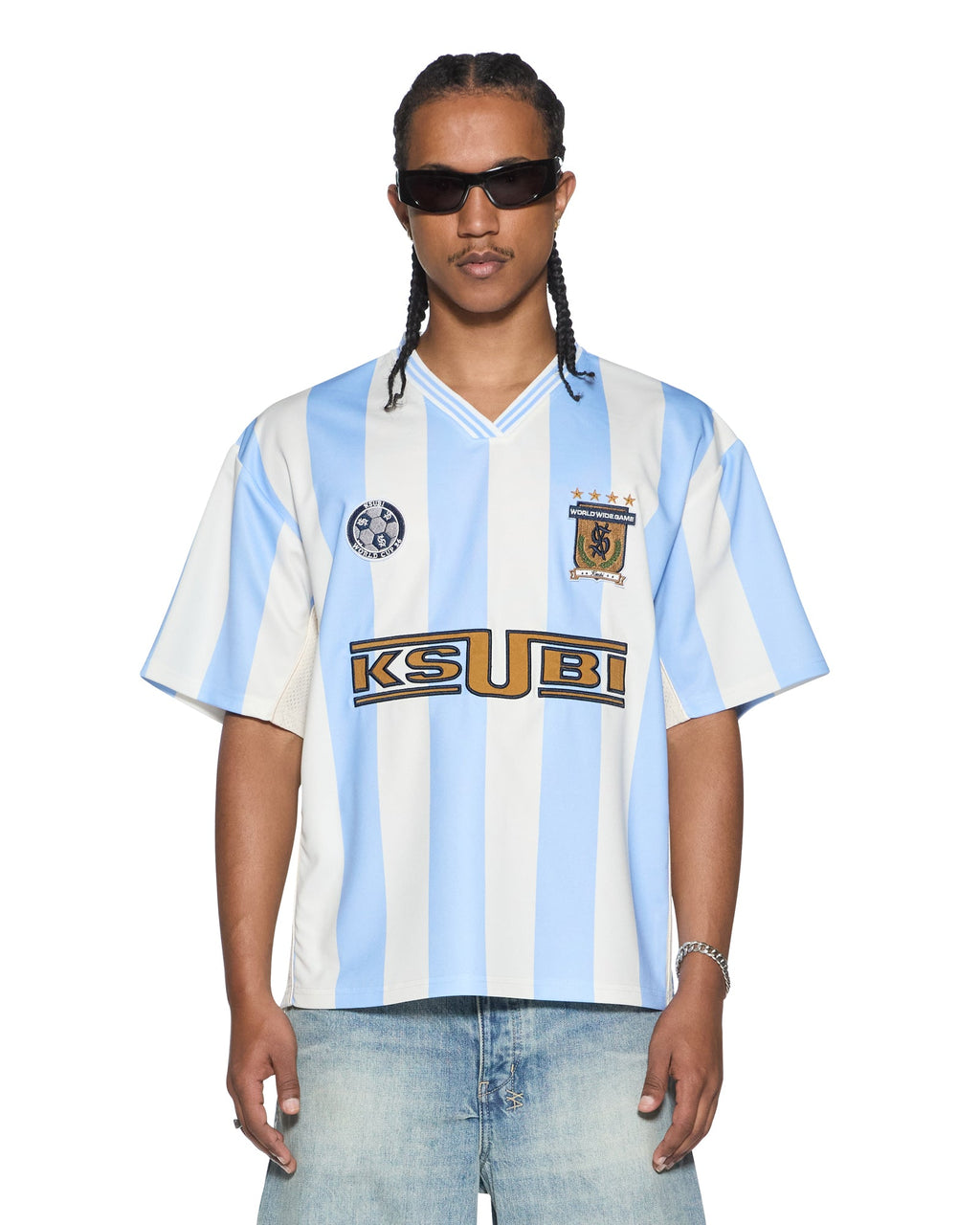Mens Offside Ss Jersey Skyblu Relaxed Fashion Tops - Blue