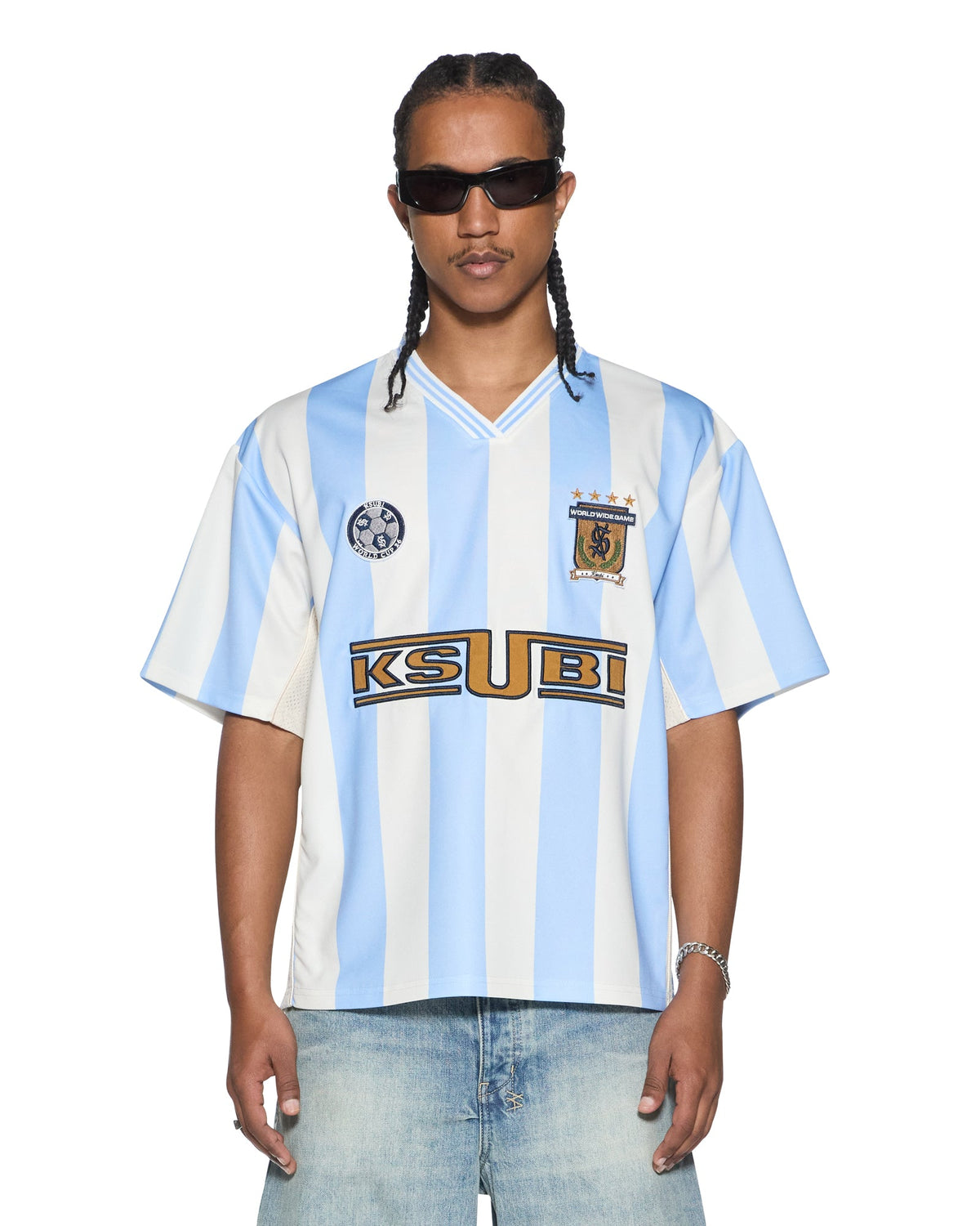 Mens Offside Ss Jersey Skyblu Relaxed Fashion Tops - Blue
