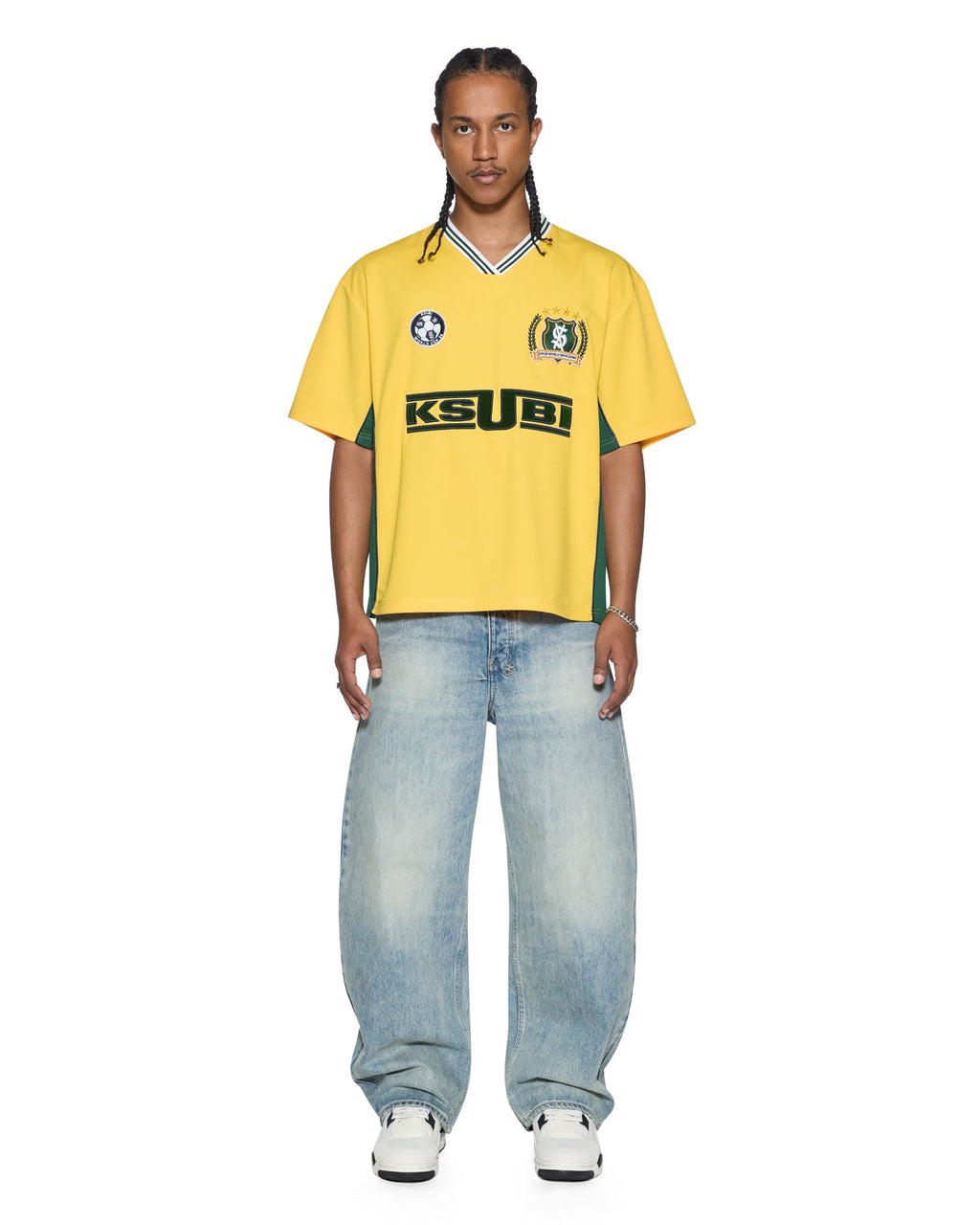 Mens Offside Ss Jersey Gold Relaxed Fashion Tops - Gold